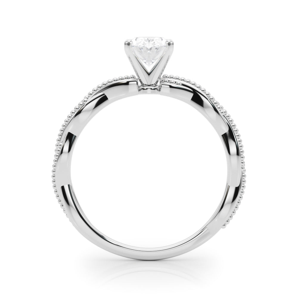 Anastasia Twisted Vine Oval Diamond Solitaire Engagement Ring-VIRABYANI